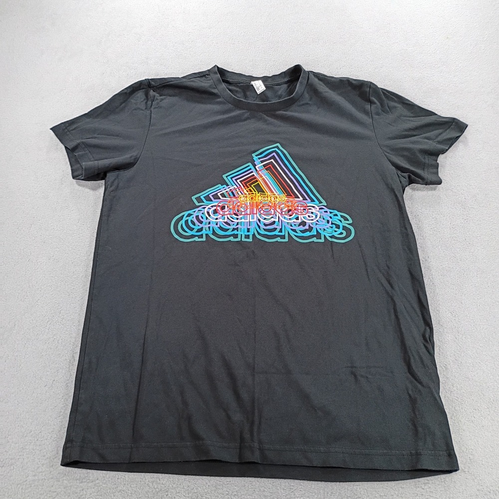 Adidas Mens Climalite Graphic T-Shirt Black Medium Multi-Color Logo